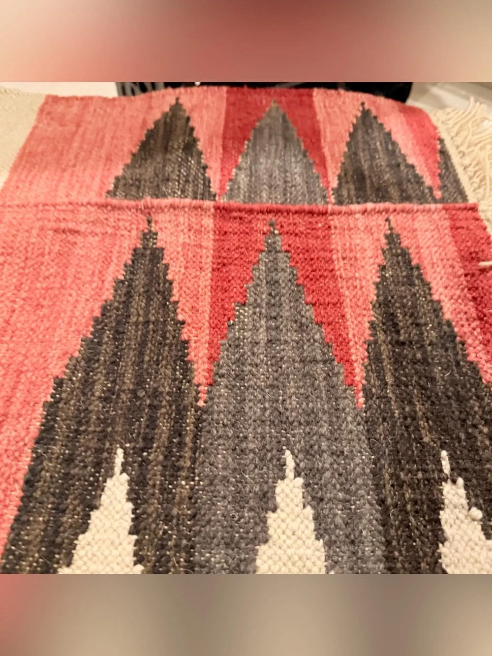 New Pottery Barn Andie Tribal Kilim Dhurrie Small Rug, Red/Black/White, Small